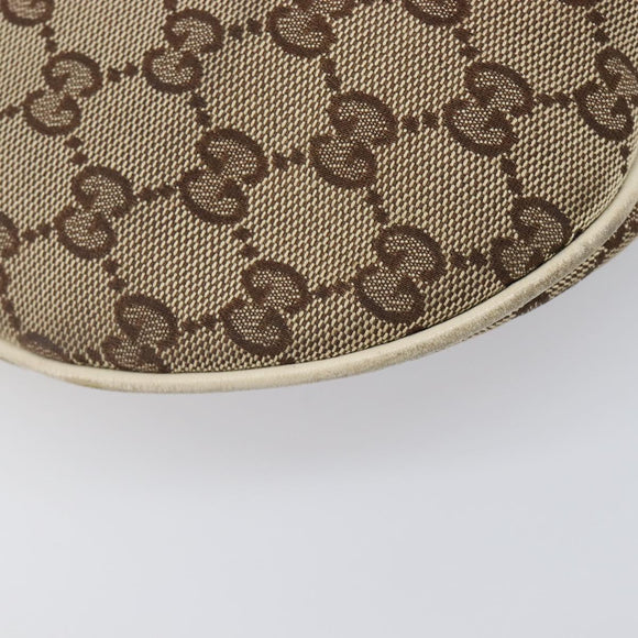 GUCCI GG Canvas Shoulder Bag Beige Gold Tone 169998 Auth 201433