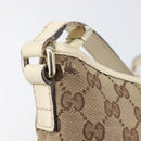 GUCCI GG Canvas Shoulder Bag Beige Gold Tone 169998 Auth 201433-16