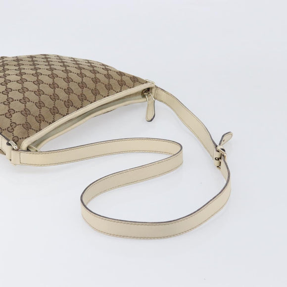 GUCCI GG Canvas Shoulder Bag Beige Gold Tone 169998 Auth 201433