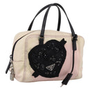 PRADA Hand Bag Nylon Pink Black Auth 201438-1