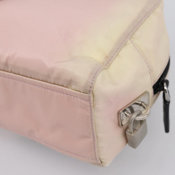 PRADA Hand Bag Nylon Pink Black Auth 201438