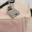 PRADA Hand Bag Nylon Pink Black Auth 201438-9