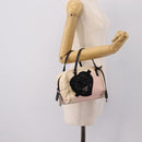 PRADA Hand Bag Nylon Pink Black Auth 201438-27
