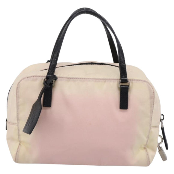 PRADA Hand Bag Nylon Pink Black Auth 201438