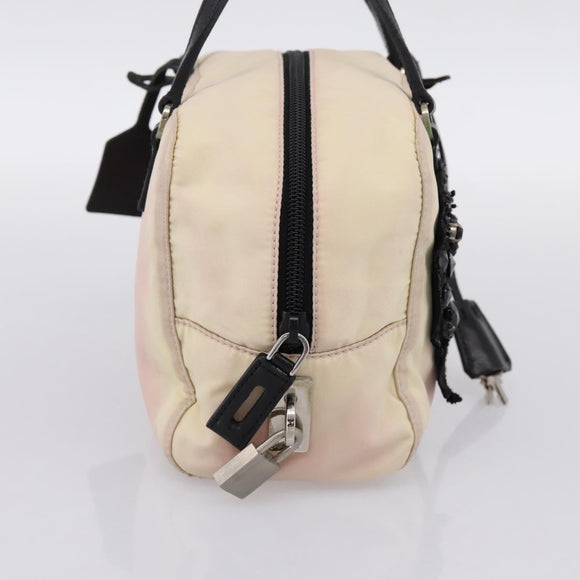 PRADA Hand Bag Nylon Pink Black Auth 201438