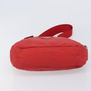 PRADA Shoulder Bag Nylon Red Silver Auth 201440-5