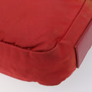 PRADA Shoulder Bag Nylon Red Silver Auth 201440-14