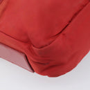 PRADA Shoulder Bag Nylon Red Silver Auth 201440-15