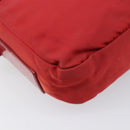 PRADA Shoulder Bag Nylon Red Silver Auth 201440-17