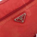 PRADA Shoulder Bag Nylon Red Silver Auth 201440-18
