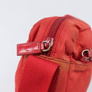 PRADA Shoulder Bag Nylon Red Silver Auth 201440-19