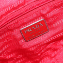 PRADA Shoulder Bag Nylon Red Silver Auth 201440-20