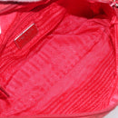 PRADA Shoulder Bag Nylon Red Silver Auth 201440-11