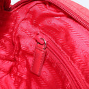 PRADA Shoulder Bag Nylon Red Silver Auth 201440-23