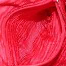PRADA Shoulder Bag Nylon Red Silver Auth 201440-24