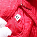 PRADA Shoulder Bag Nylon Red Silver Auth 201440-12