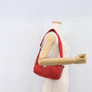 PRADA Shoulder Bag Nylon Red Silver Auth 201440-26