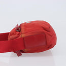 PRADA Shoulder Bag Nylon Red Silver Auth 201440-4
