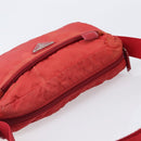 PRADA Shoulder Bag Nylon Red Silver Auth 201440-6