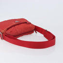PRADA Shoulder Bag Nylon Red Silver Auth 201440-7