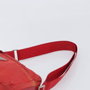 PRADA Shoulder Bag Nylon Red Silver Auth 201440-8