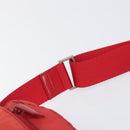 PRADA Shoulder Bag Nylon Red Silver Auth 201440-9
