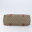 GUCCI GG Supreme Tote Bag PVC Beige Silver 114595 Auth 201444-5