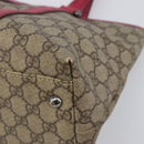 GUCCI GG Supreme Tote Bag PVC Beige Silver 114595 Auth 201444-15