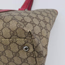 GUCCI GG Supreme Tote Bag PVC Beige Silver 114595 Auth 201444-17
