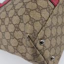 GUCCI GG Supreme Tote Bag PVC Beige Silver 114595 Auth 201444-18