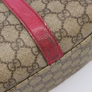 GUCCI GG Supreme Tote Bag PVC Beige Silver 114595 Auth 201444-19
