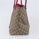 GUCCI GG Supreme Tote Bag PVC Beige Silver 114595 Auth 201444-3