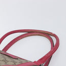 GUCCI GG Supreme Tote Bag PVC Beige Silver 114595 Auth 201444-14