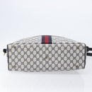 GUCCI GG Supreme Sherry Line Shoulder Bag PVC Navy Gold Auth 201446-5