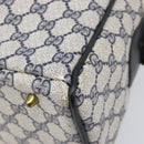 GUCCI GG Supreme Sherry Line Shoulder Bag PVC Navy Gold Auth 201446-9