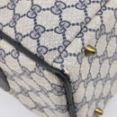 GUCCI GG Supreme Sherry Line Shoulder Bag PVC Navy Gold Auth 201446-15