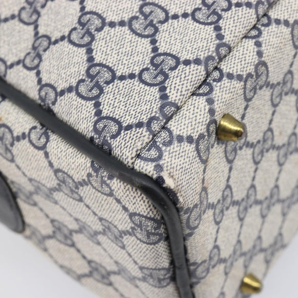 GUCCI GG Supreme Sherry Line Shoulder Bag PVC Navy Gold Auth 201446