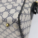 GUCCI GG Supreme Sherry Line Shoulder Bag PVC Navy Gold Auth 201446-16