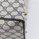 GUCCI GG Supreme Sherry Line Shoulder Bag PVC Navy Gold Auth 201446-17
