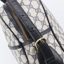 GUCCI GG Supreme Sherry Line Shoulder Bag PVC Navy Gold Auth 201446-10