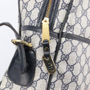 GUCCI GG Supreme Sherry Line Shoulder Bag PVC Navy Gold Auth 201446-11