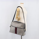 GUCCI GG Supreme Sherry Line Shoulder Bag PVC Navy Gold Auth 201446-21