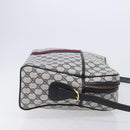 GUCCI GG Supreme Sherry Line Shoulder Bag PVC Navy Gold Auth 201446-3