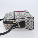 GUCCI GG Supreme Sherry Line Shoulder Bag PVC Navy Gold Auth 201446-4