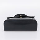 Christian Dior Hand Bag Leather Navy Gold Auth 201451-5