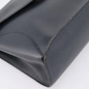 Christian Dior Hand Bag Leather Navy Gold Auth 201451-15