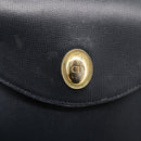 Christian Dior Hand Bag Leather Navy Gold Auth 201451-18