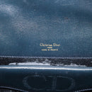 Christian Dior Hand Bag Leather Navy Gold Auth 201451-20