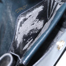 Christian Dior Hand Bag Leather Navy Gold Auth 201451-12