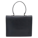 Christian Dior Hand Bag Leather Navy Gold Auth 201451-2